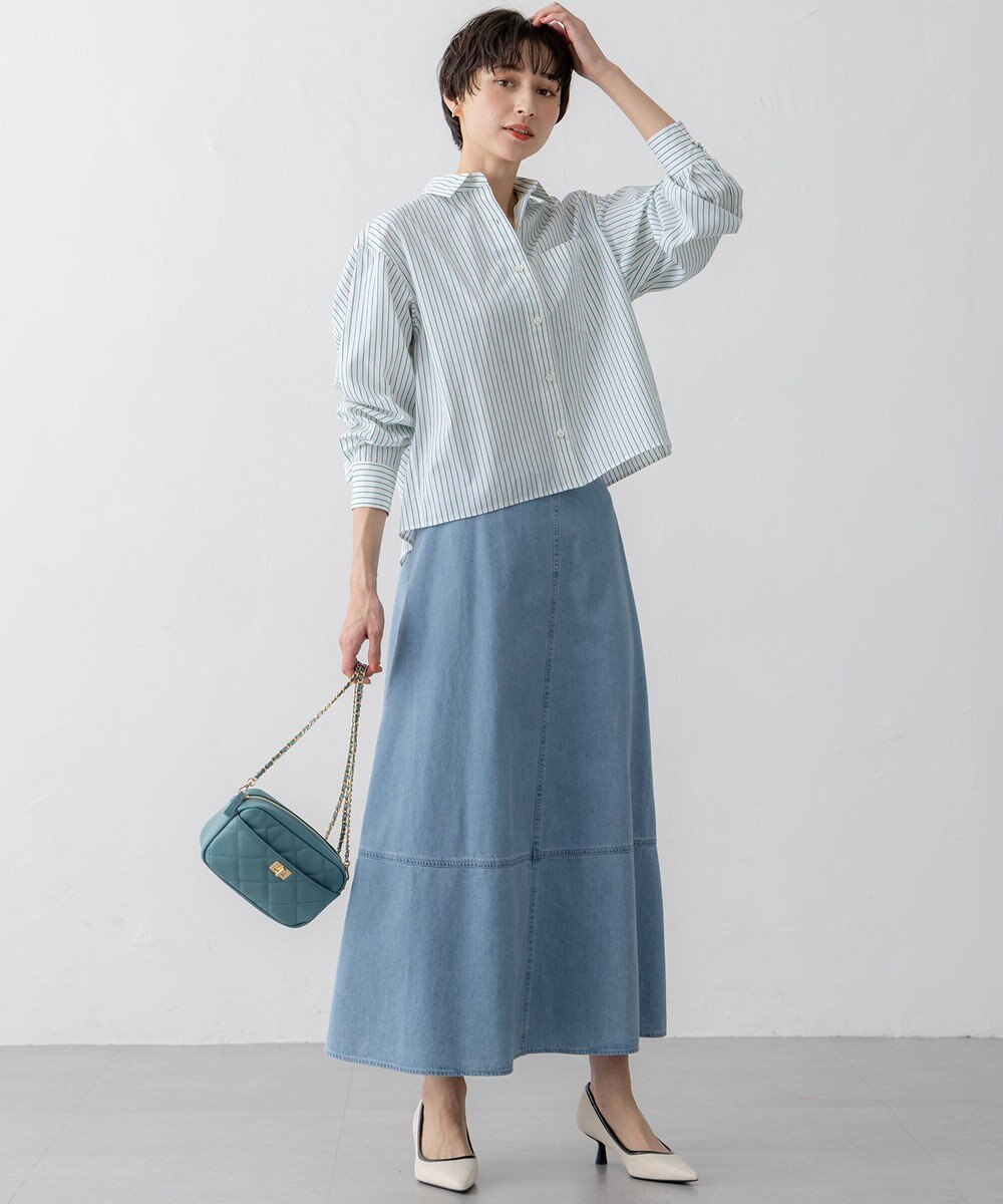 23区 【洗える】CANCLINI クロップド テントライン シャツ 