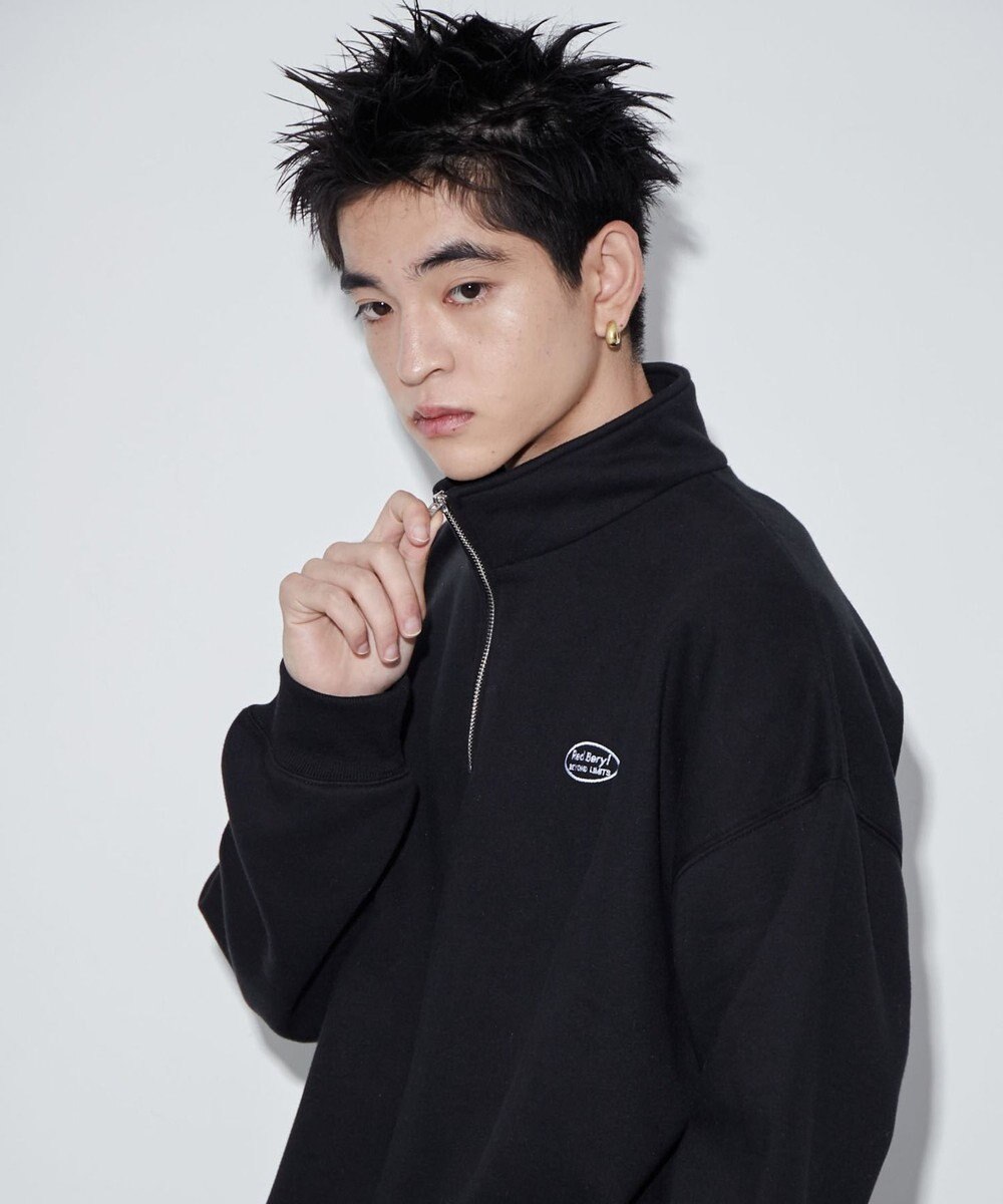 WEGO ワンポイントハーフジッププルオーバー 