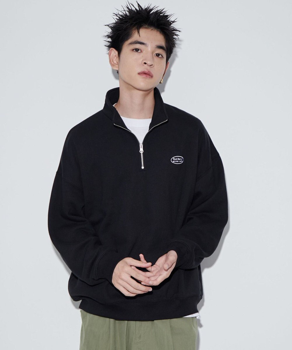 WEGO ワンポイントハーフジッププルオーバー 