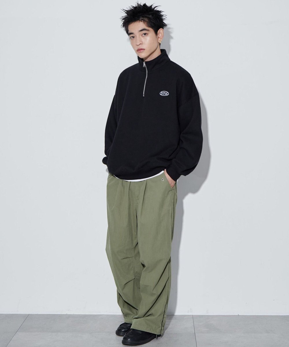 WEGO ワンポイントハーフジッププルオーバー 