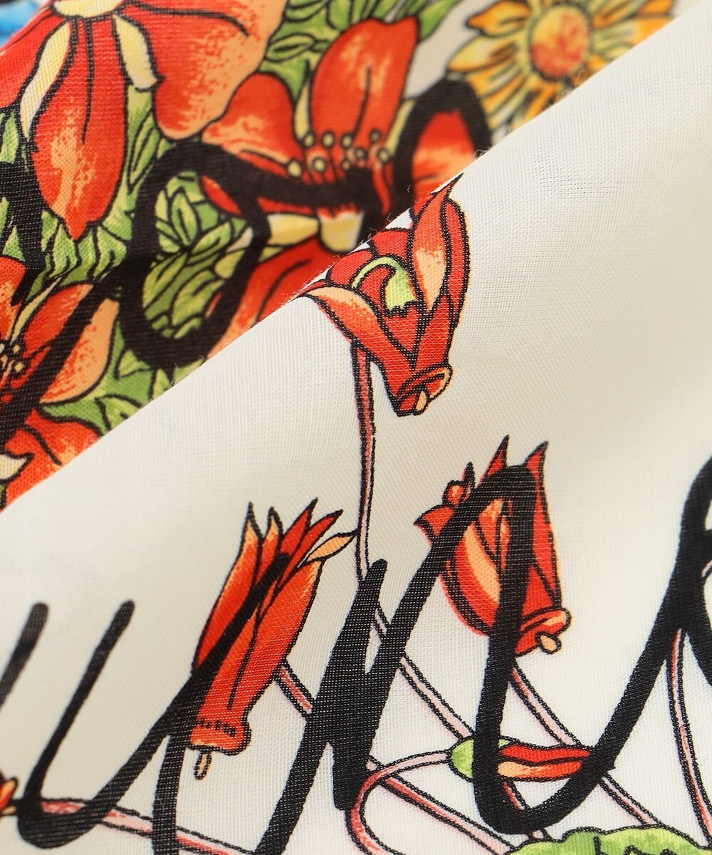 自由区 フラワープリントレター スカーフ 