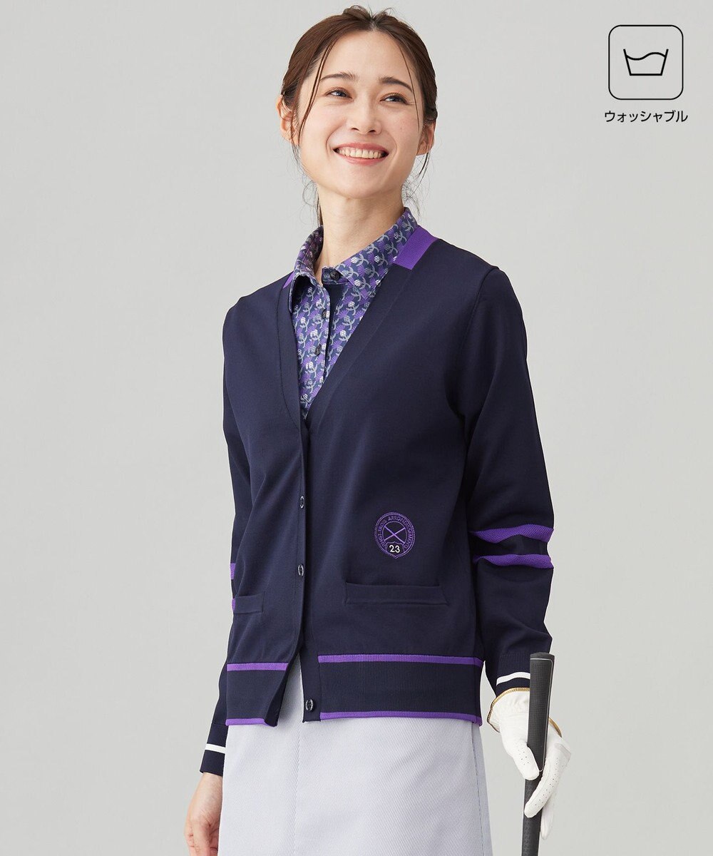 23区GOLF 【WOMEN】【ウォッシャブル】ニットカーデガン 