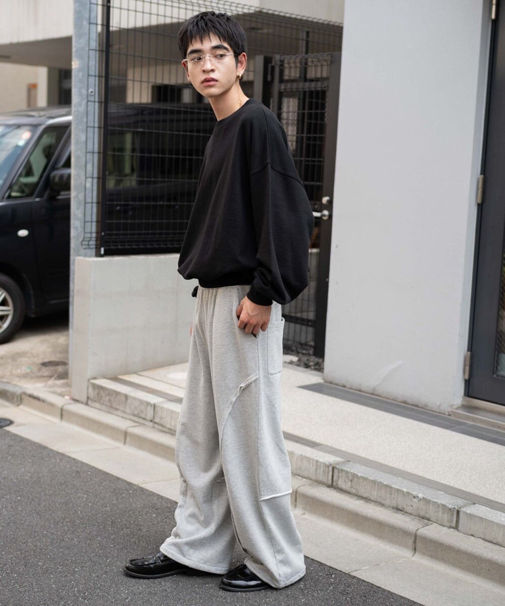 WEGO 【ユニセックス着用ITEM/ウエストゴム/MLサイズ展開】バルーン3Dスウェットパンツ 