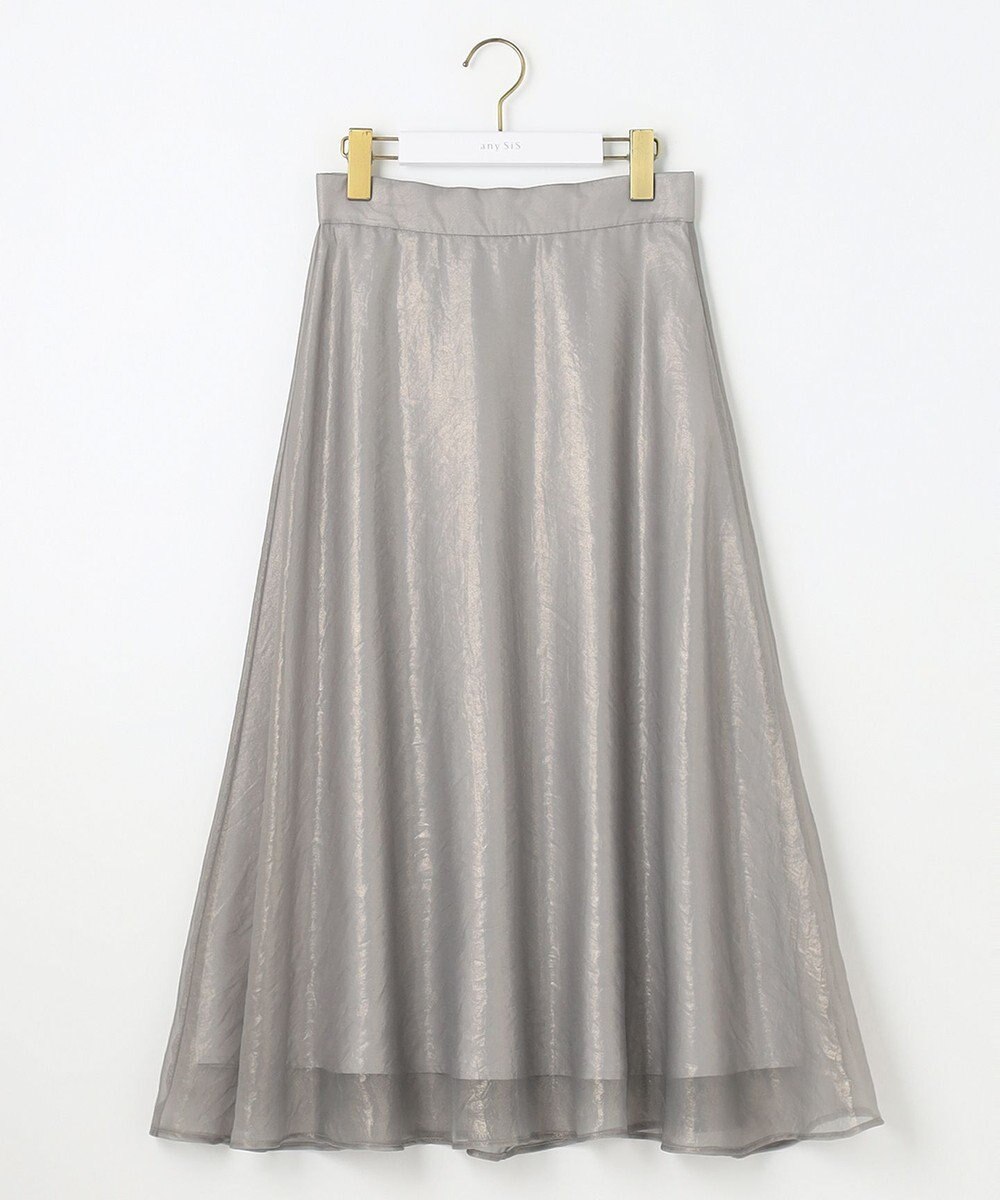ANY SIS 箔ヴィンテージライクシフォン スカート 