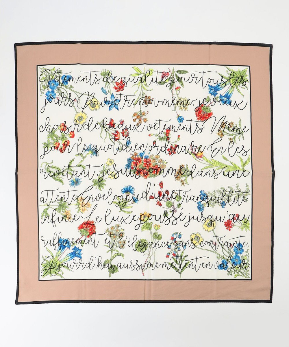 自由区 フラワープリントレター スカーフ 