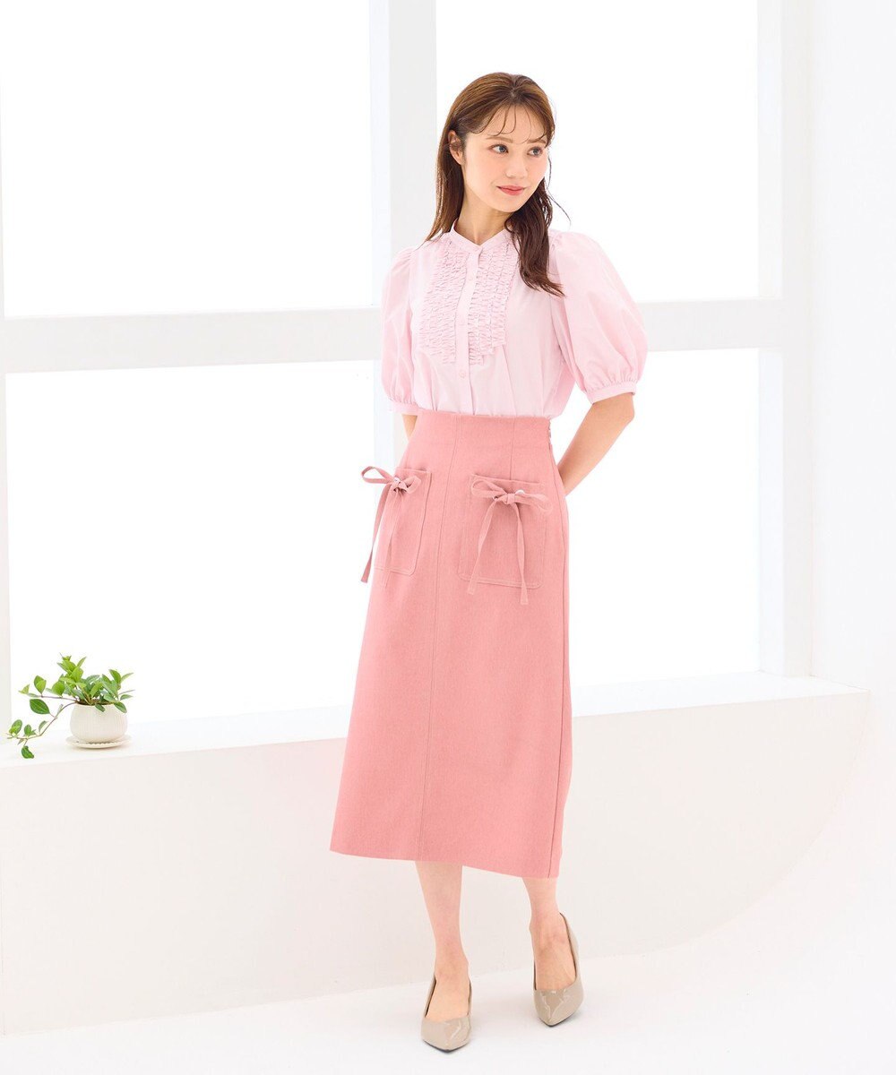 Feroux フリルディテール パフスリーブ ブラウス 