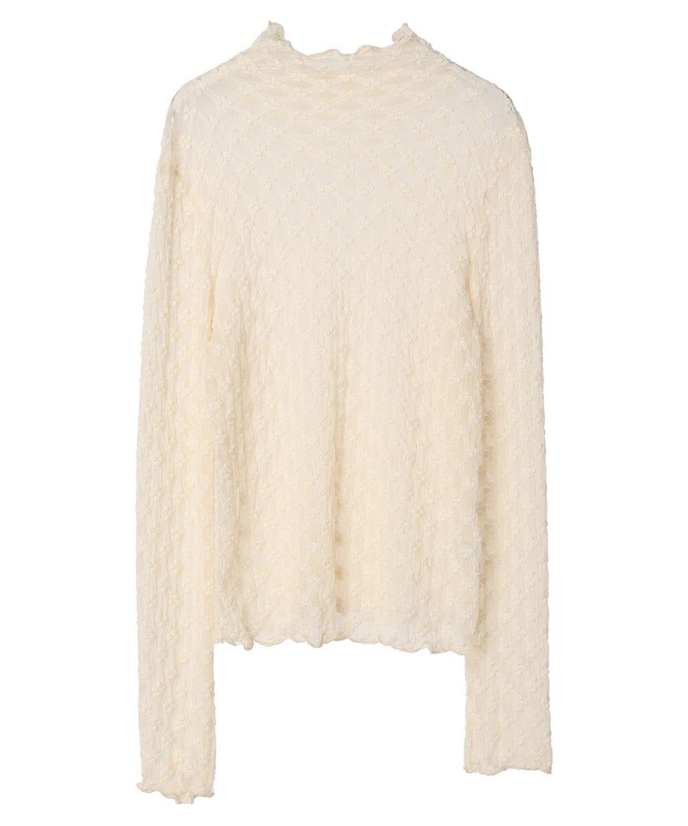 earth music&ecology ハイネックシアーフラワーインナー 