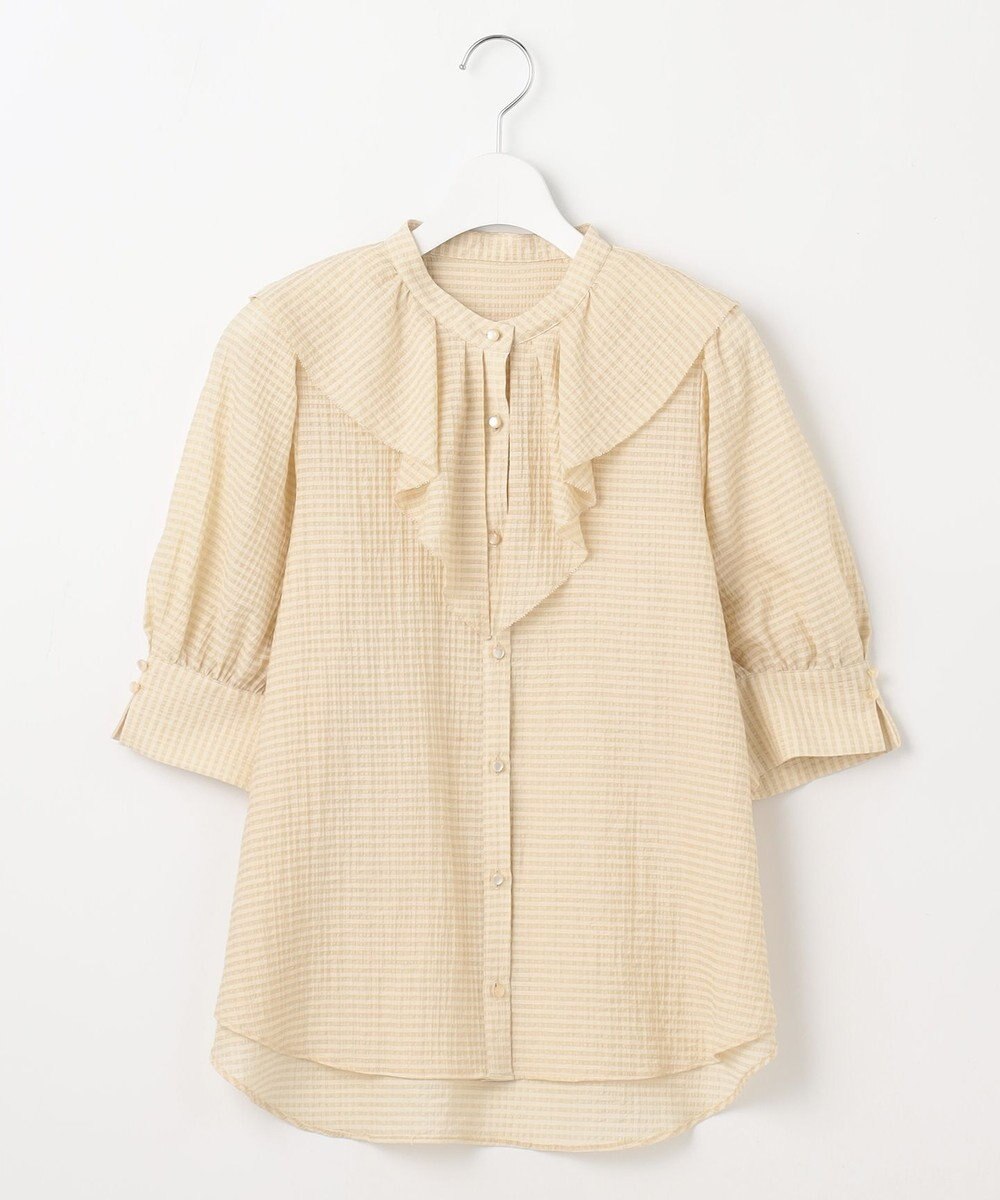 Feroux 【洗える】ラッフルフリル ブラウス 