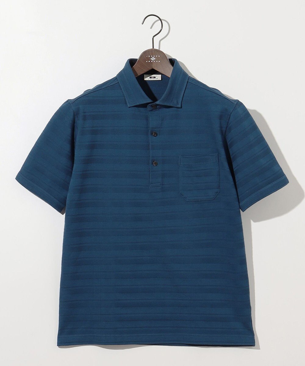 JOSEPH ABBOUD クールビズ【オーガニックコットン使用・日本素材】リンクスボーダー ポロシャツ 