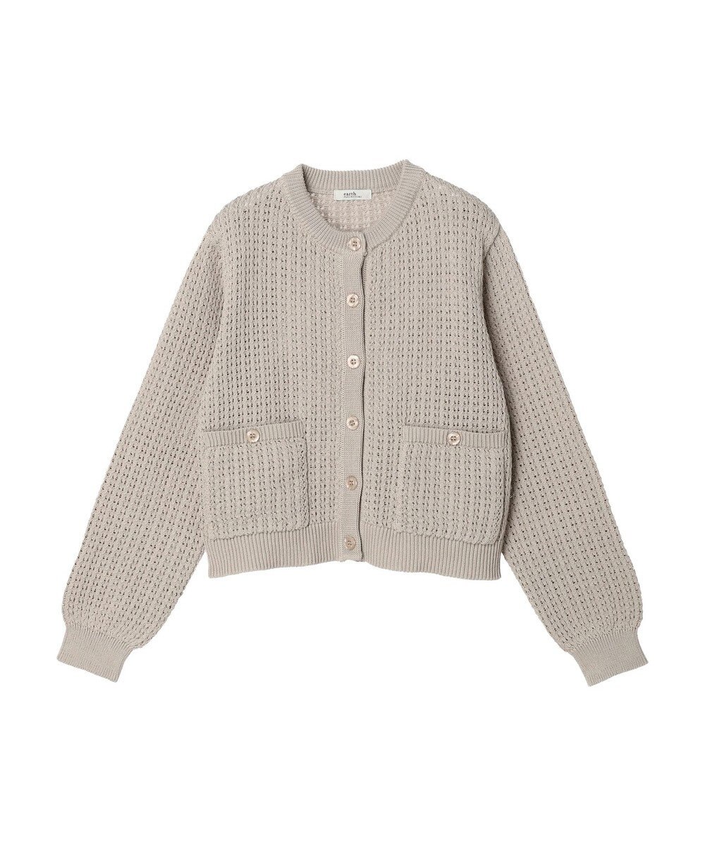 earth music&ecology 透かし柄ポケットカーディガン 