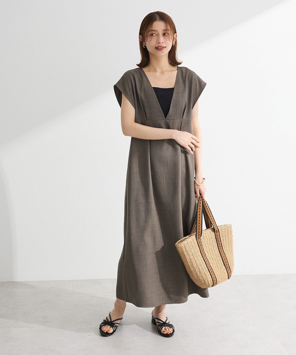 Green Parks フレンチスリーブレースアップジャンスカ 