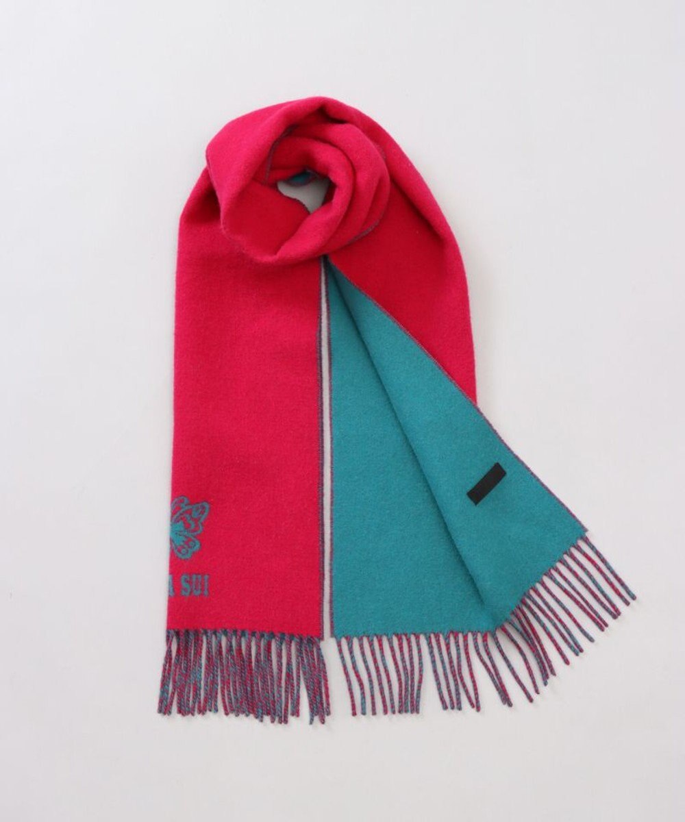 AURORA 【 ANNA SUI（アナ スイ）】ウールリバーシブルマフラー 