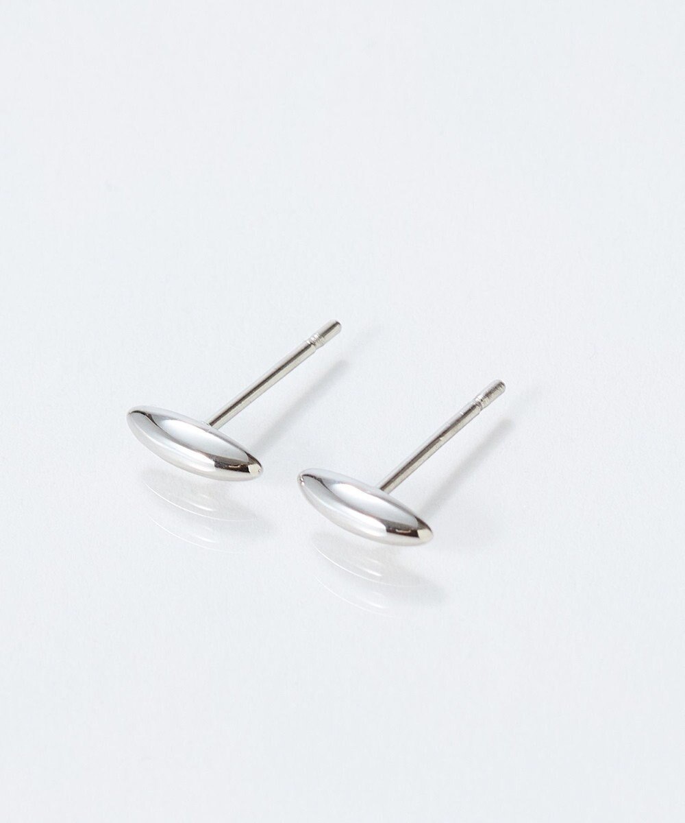 Phoebe 【金属アレルギー対応】メタルオーバルグレースピアス　シルバー/サージカルステンレス 