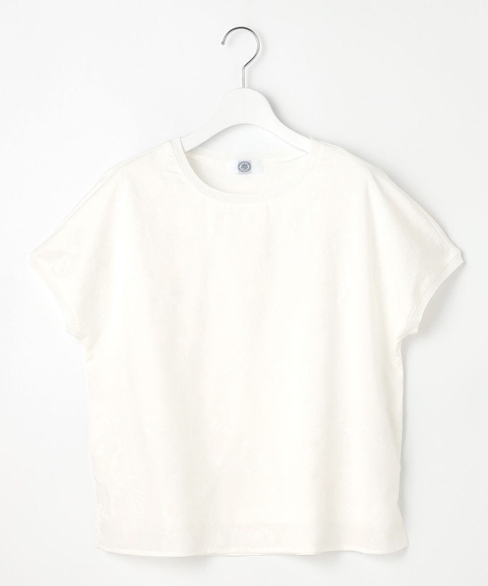 J.PRESS LADIES 【洗える】シアーエンブロイダリー カットソー 