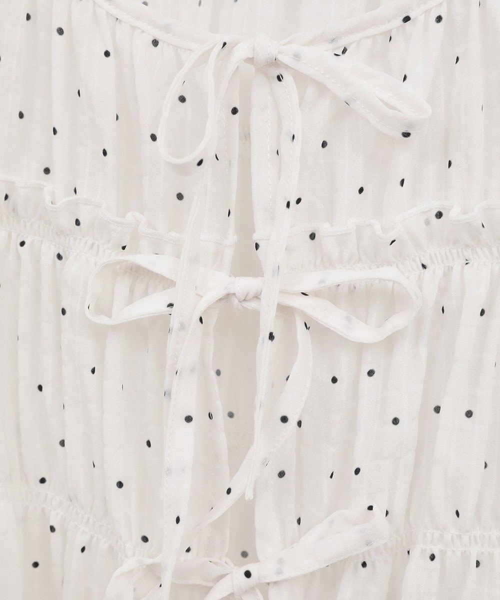 earth music&ecology レースティアードシャーリングブラウス 