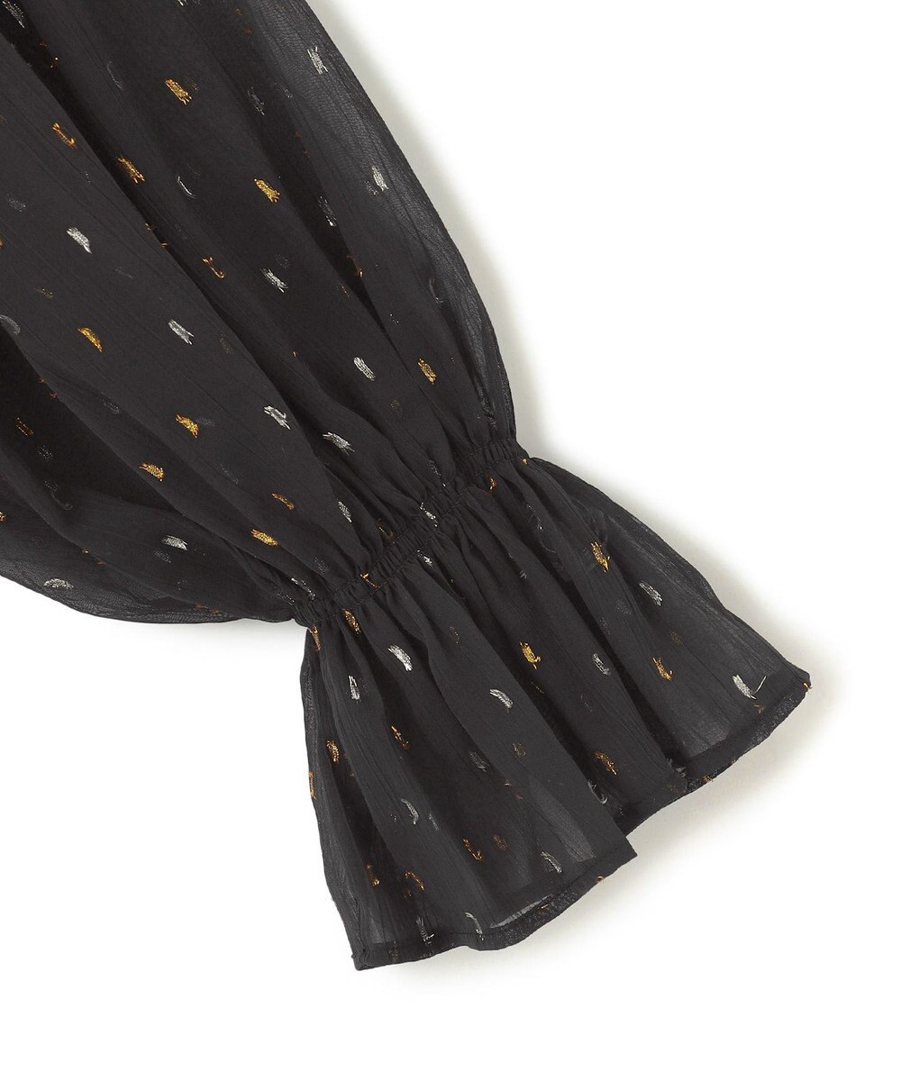 UNFILO ラメリンクルシフォン ブラウス 