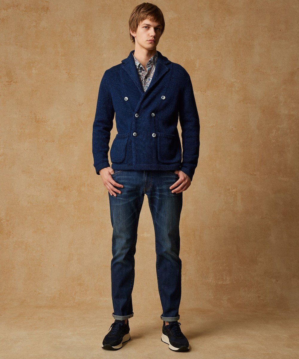 JOSEPH ABBOUD 【キングサイズ・イタリア糸使用】コットンリリヤーン ニット ジャケット 