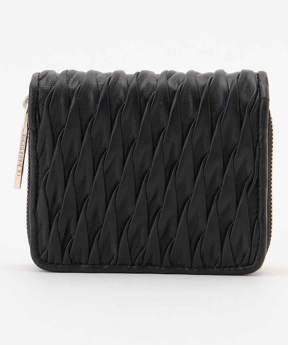 LA BAGAGERIE シープレザープリーツ加工二つ折り財布 