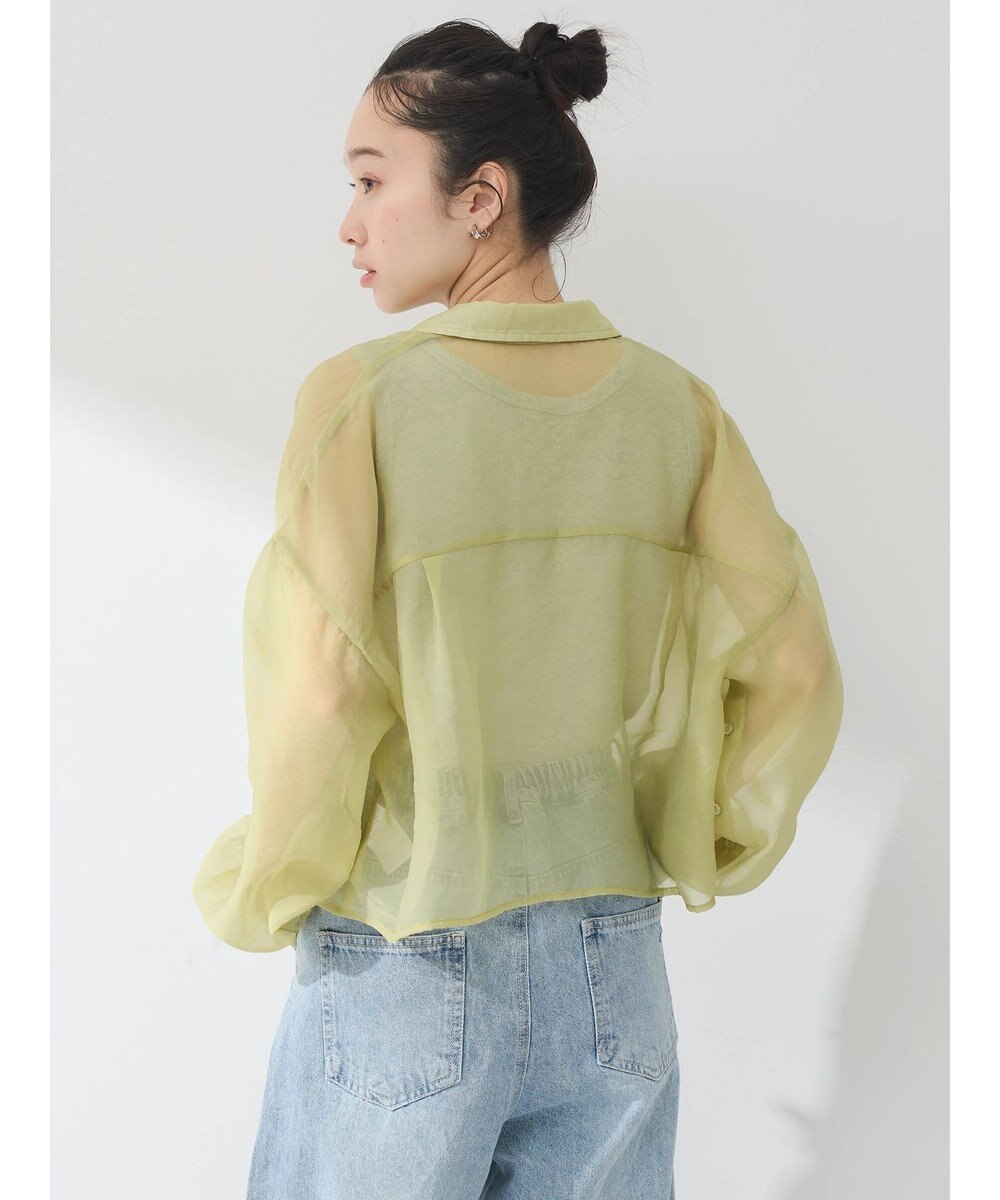 earth music&ecology ソデスリットクロップドシャツ 