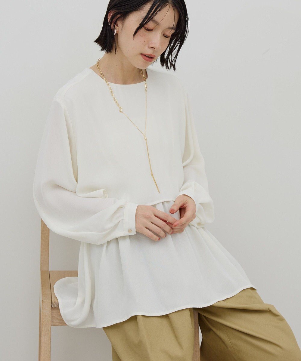 AMERICAN HOLIC 【イージーケア】Ｗクロスティアードブラウス 