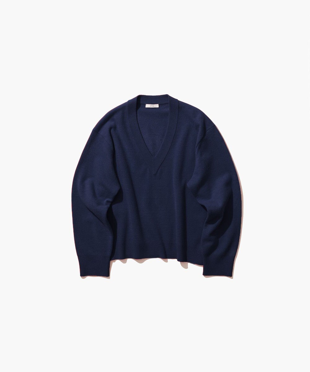 ATON MERINO COLLEGE KNIT | Vネックセーター 