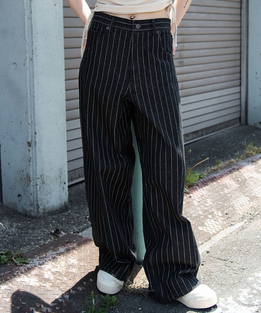 WEGO 【ユニセックス着用ITEM/SMLサイズ展開】エクストラバギーデニムパンツ 