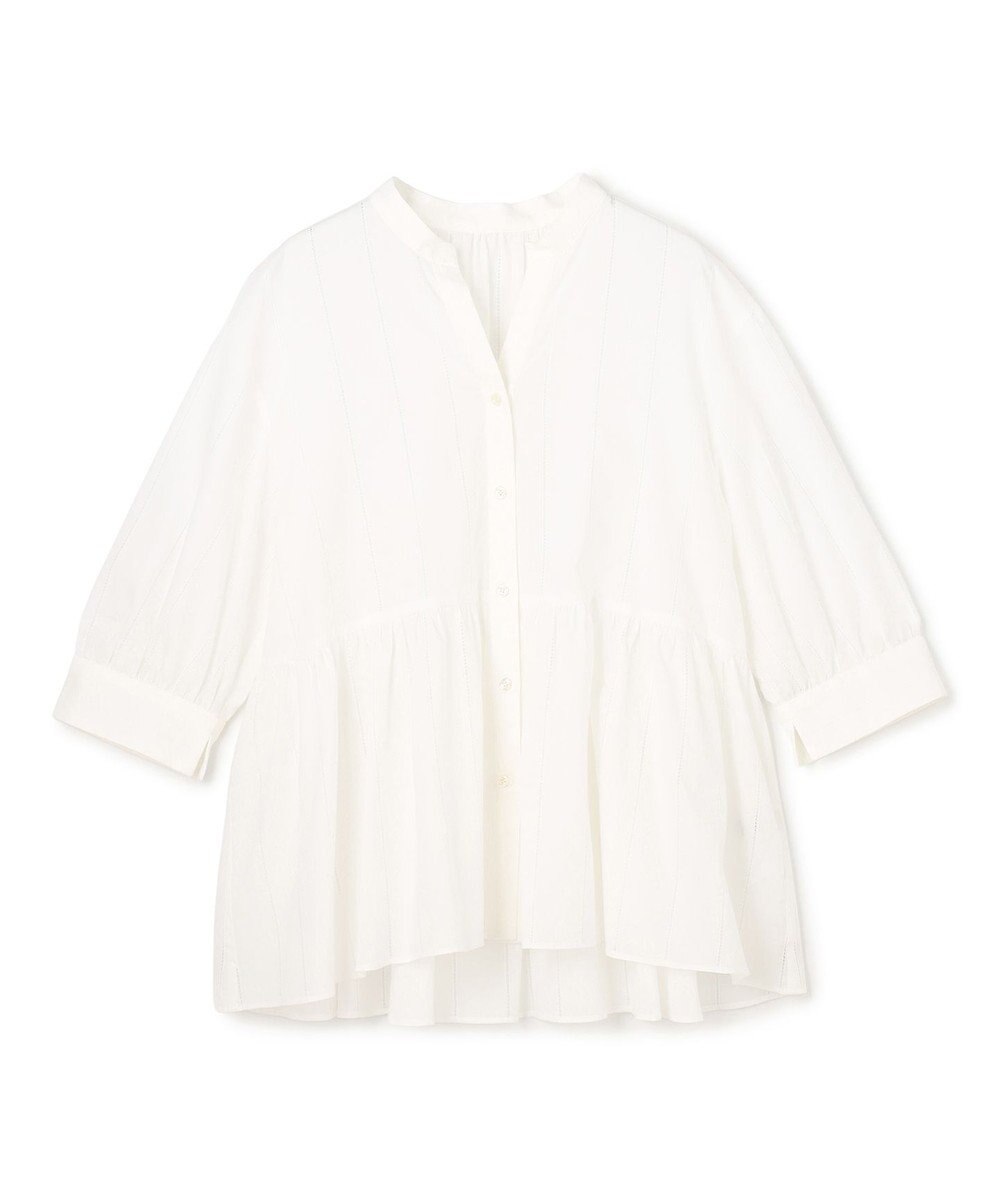 UNFILO ペプラム ギャザーブラウス 