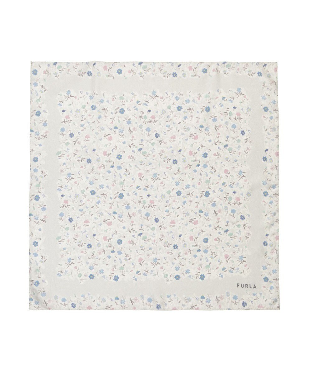 MOONBAT 【シルク100%】フルラ (FURLA) 小花柄 シルクプリントスカーフ 58cm×58cm 