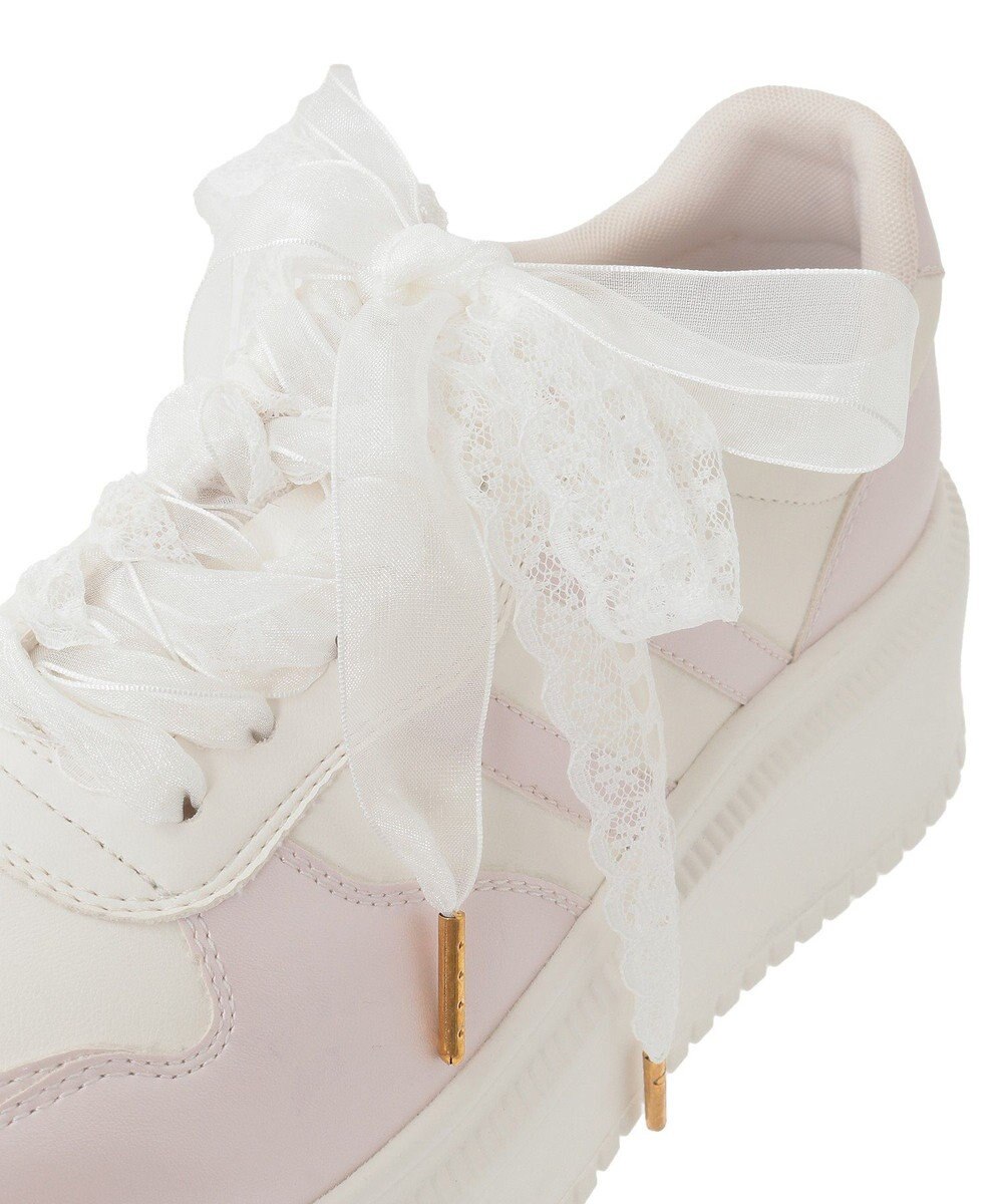 Maison de FLEUR レースリボン厚底スニーカー 