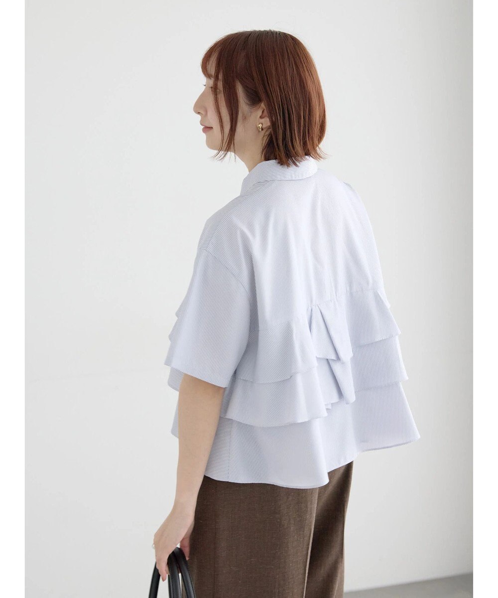 Te chichi 半袖ティアードフリルクロップトシャツ 
