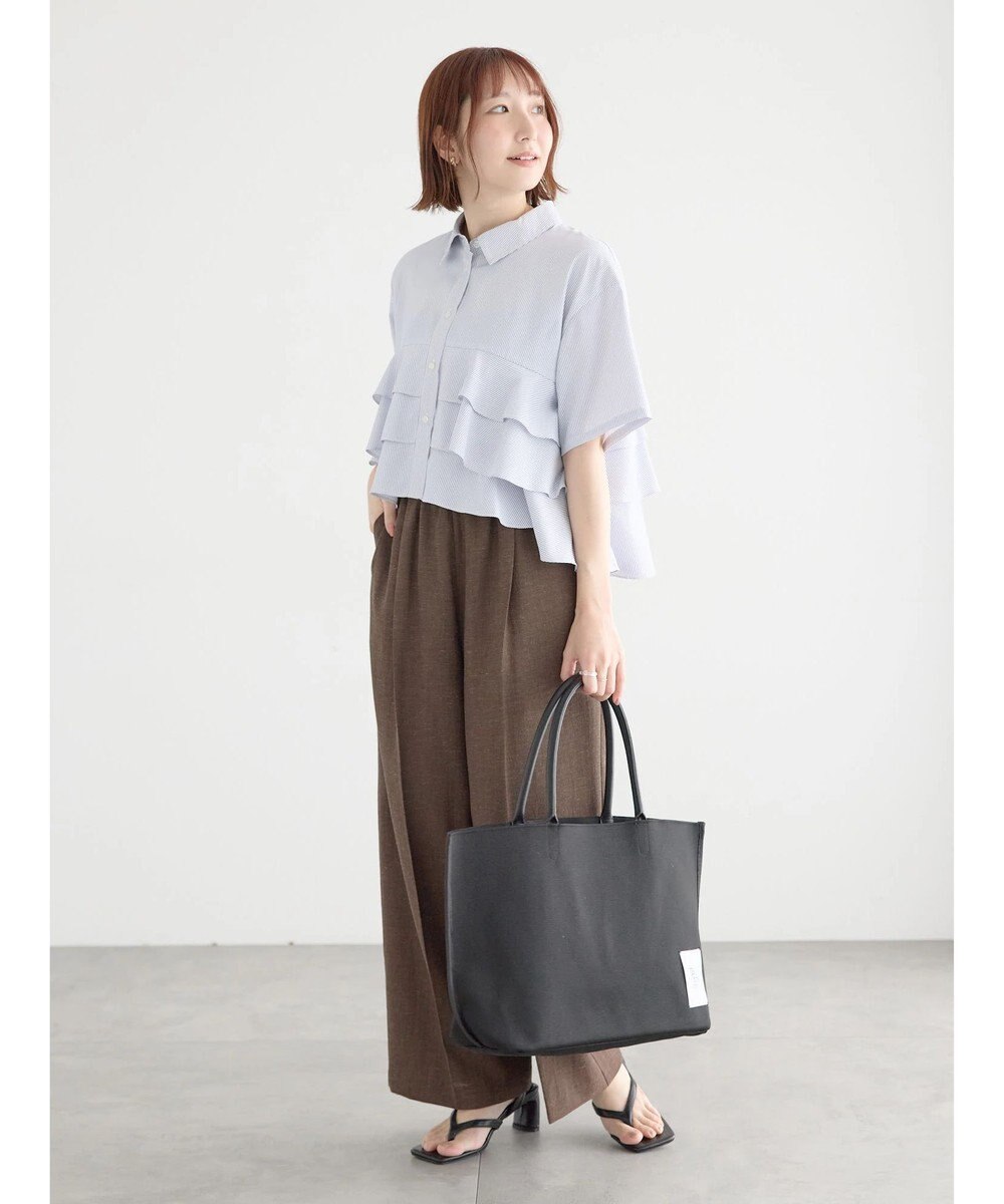 Te chichi 半袖ティアードフリルクロップトシャツ 