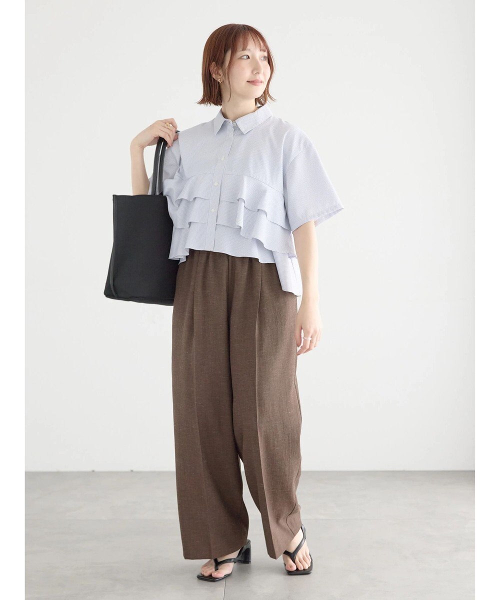 Te chichi 半袖ティアードフリルクロップトシャツ 
