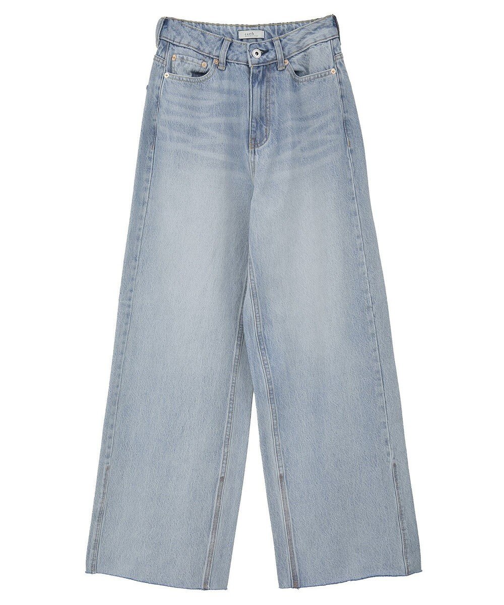 earth music&ecology 【セルフカット可】ワイドデニムパンツ 