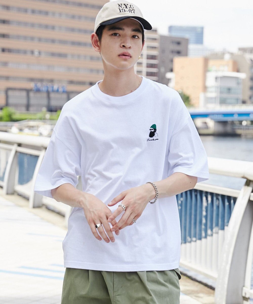 WEGO ヒゲサガラ刺繍Tシャツ 