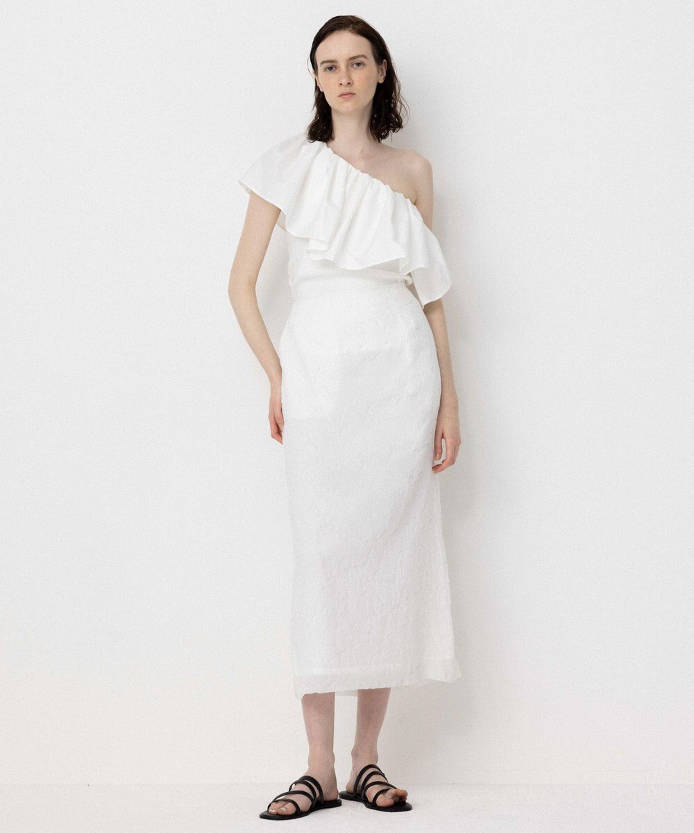 NAVE 【Nave・洗える/撥水/ストレッチ素材】ライトタフタ ワンショルダーブラウス 