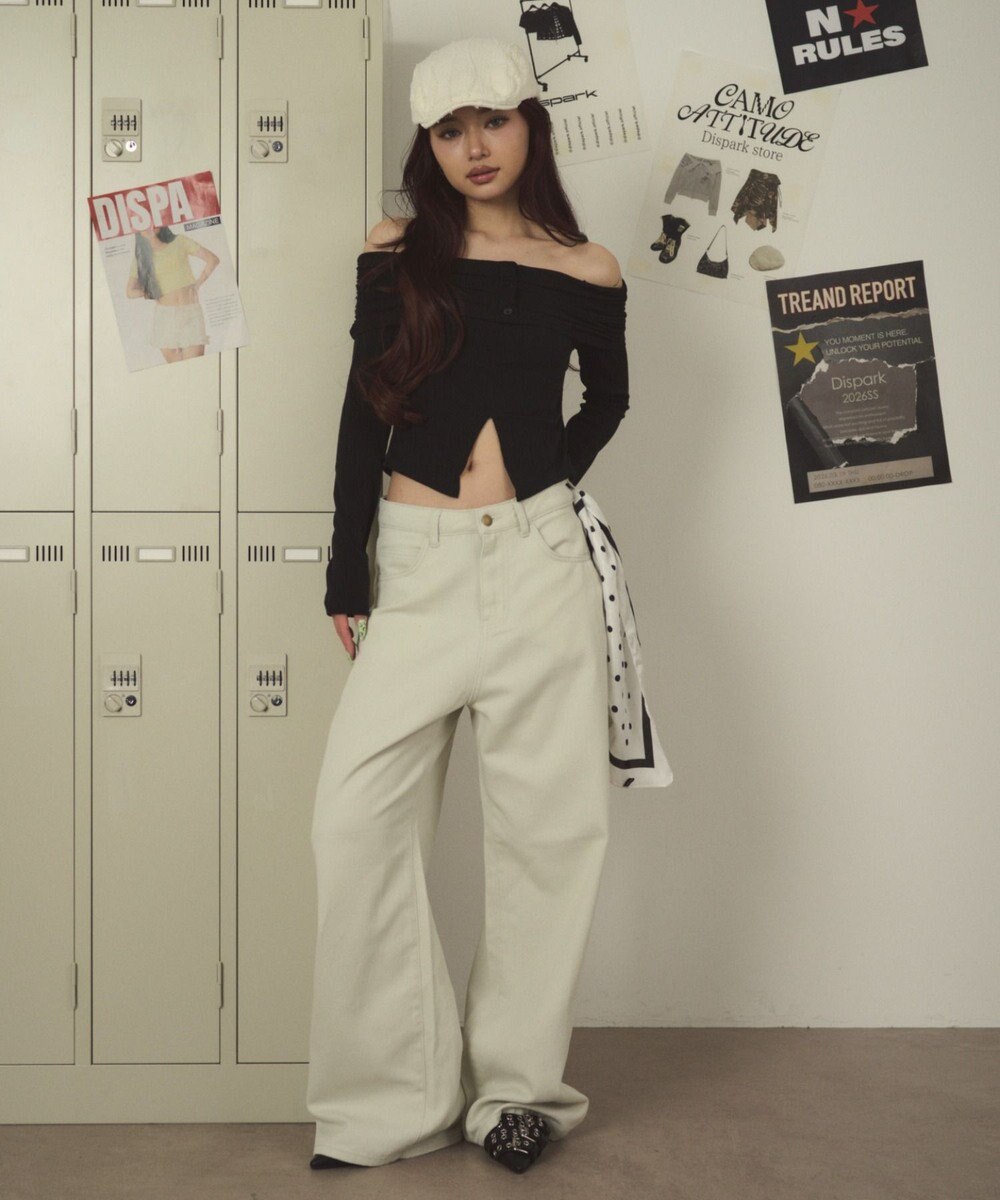 WEGO ウォッシュドワイドパンツ 