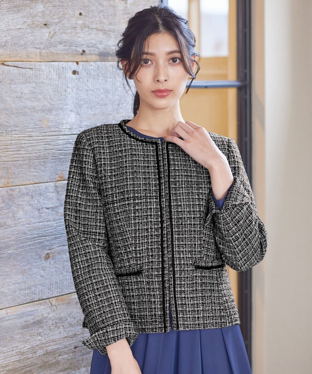 Tiaclasse ラメツイードジャケット 