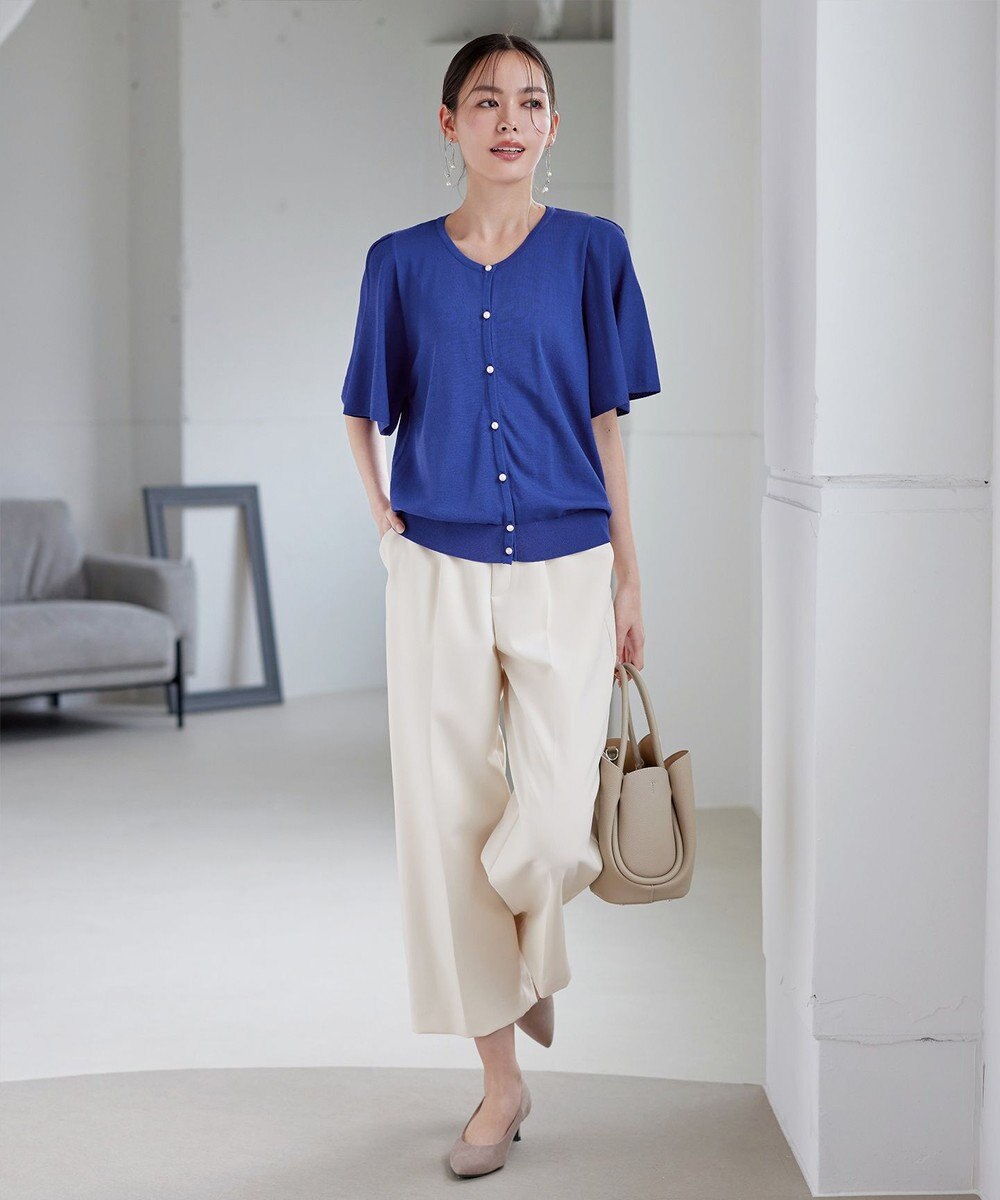 Tiaclasse 【洗える】フレアスリーブカーディガン 