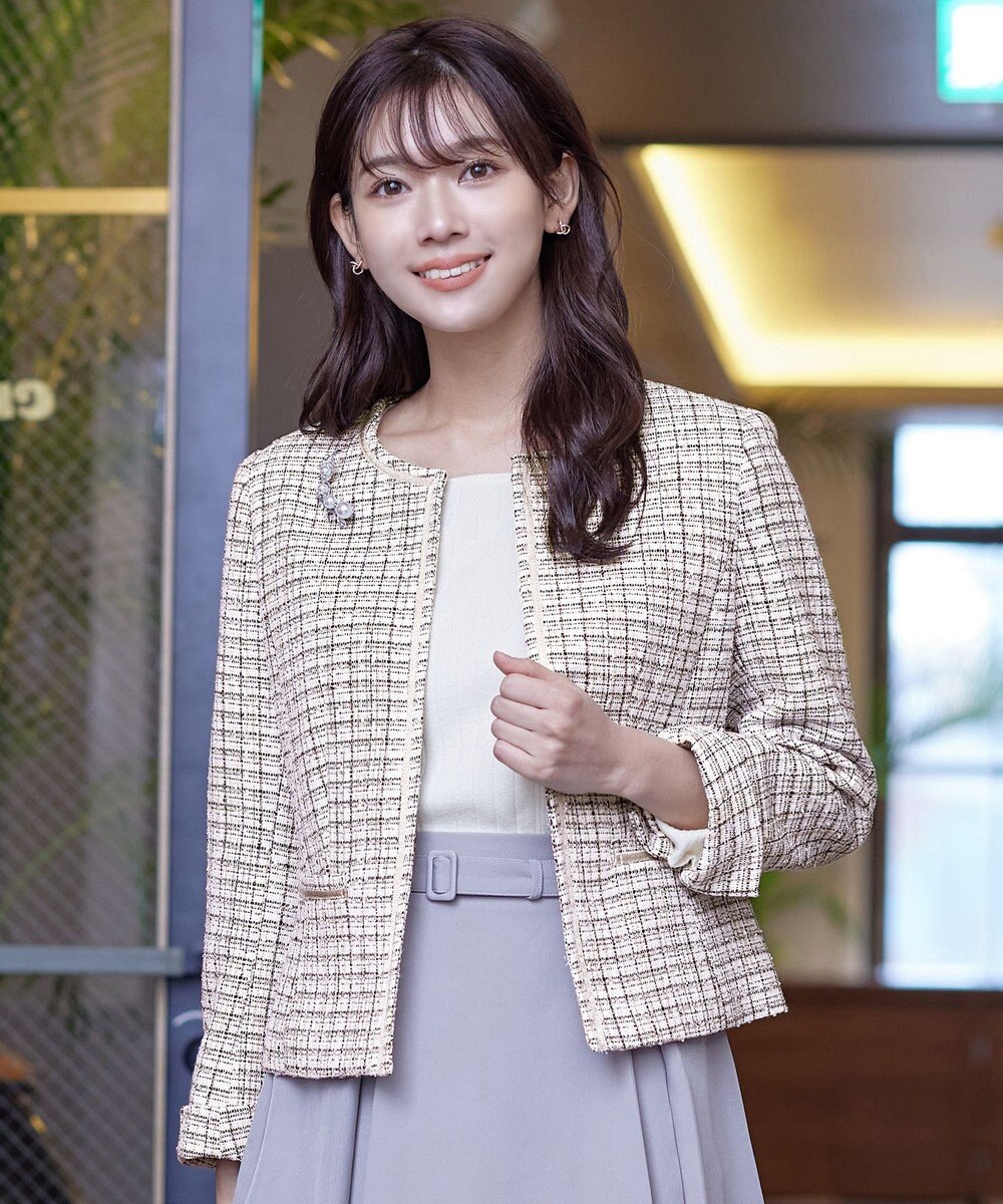 Tiaclasse ラメツイードジャケット 