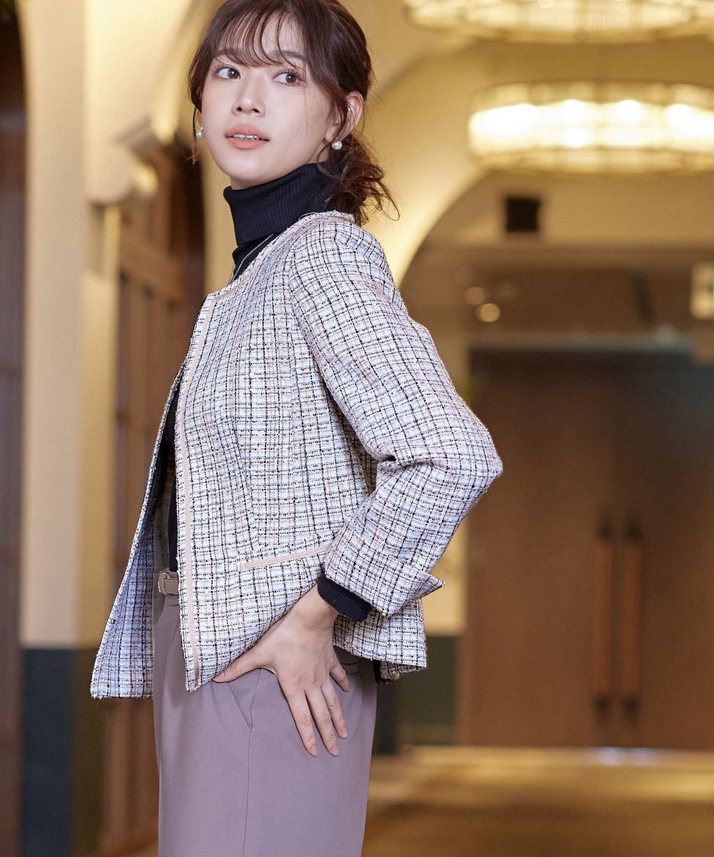 Tiaclasse ラメツイードジャケット 