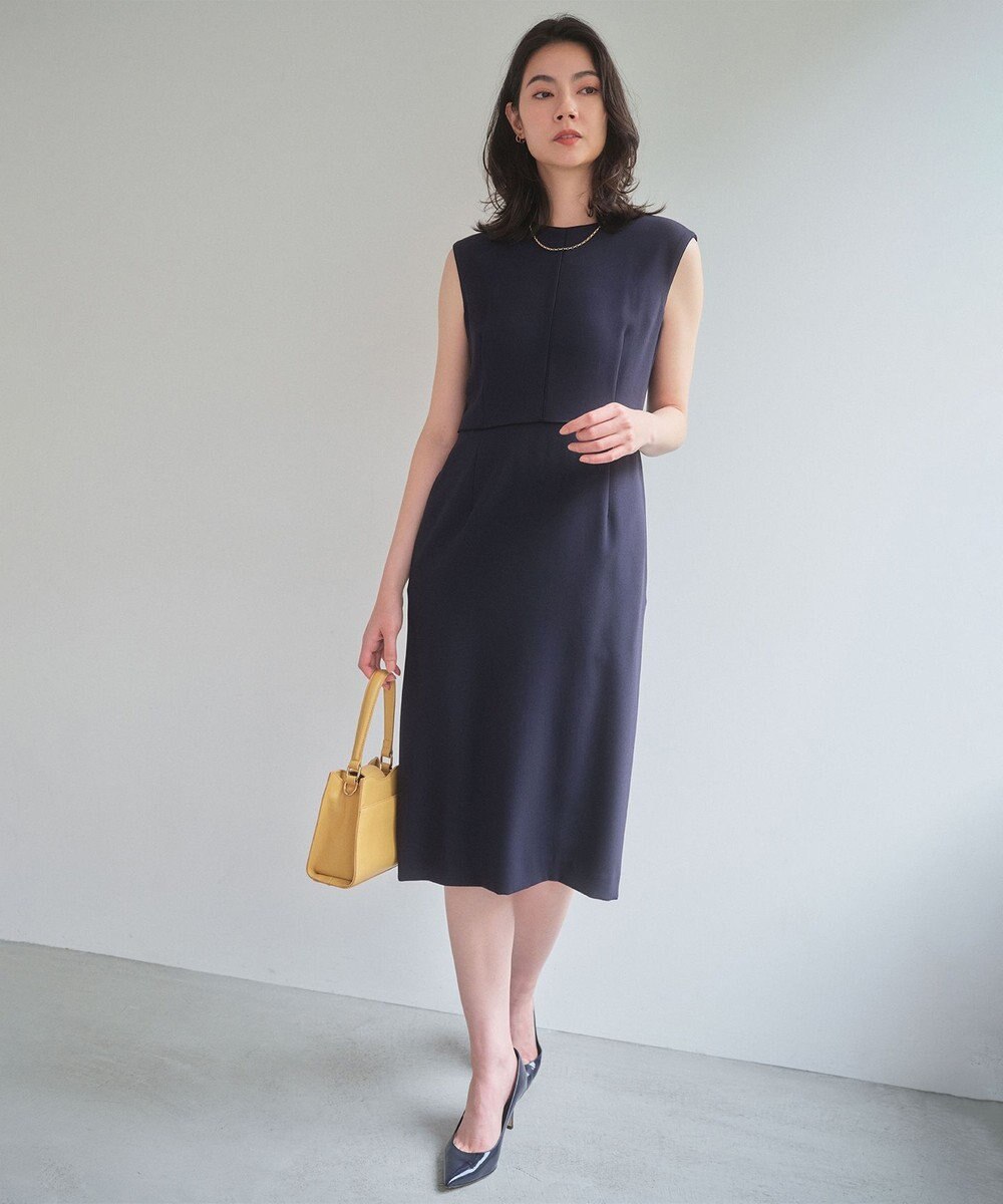 BEIGE， 【セットアップ対応】CINDY / 配色ライン クルーネックドレス 