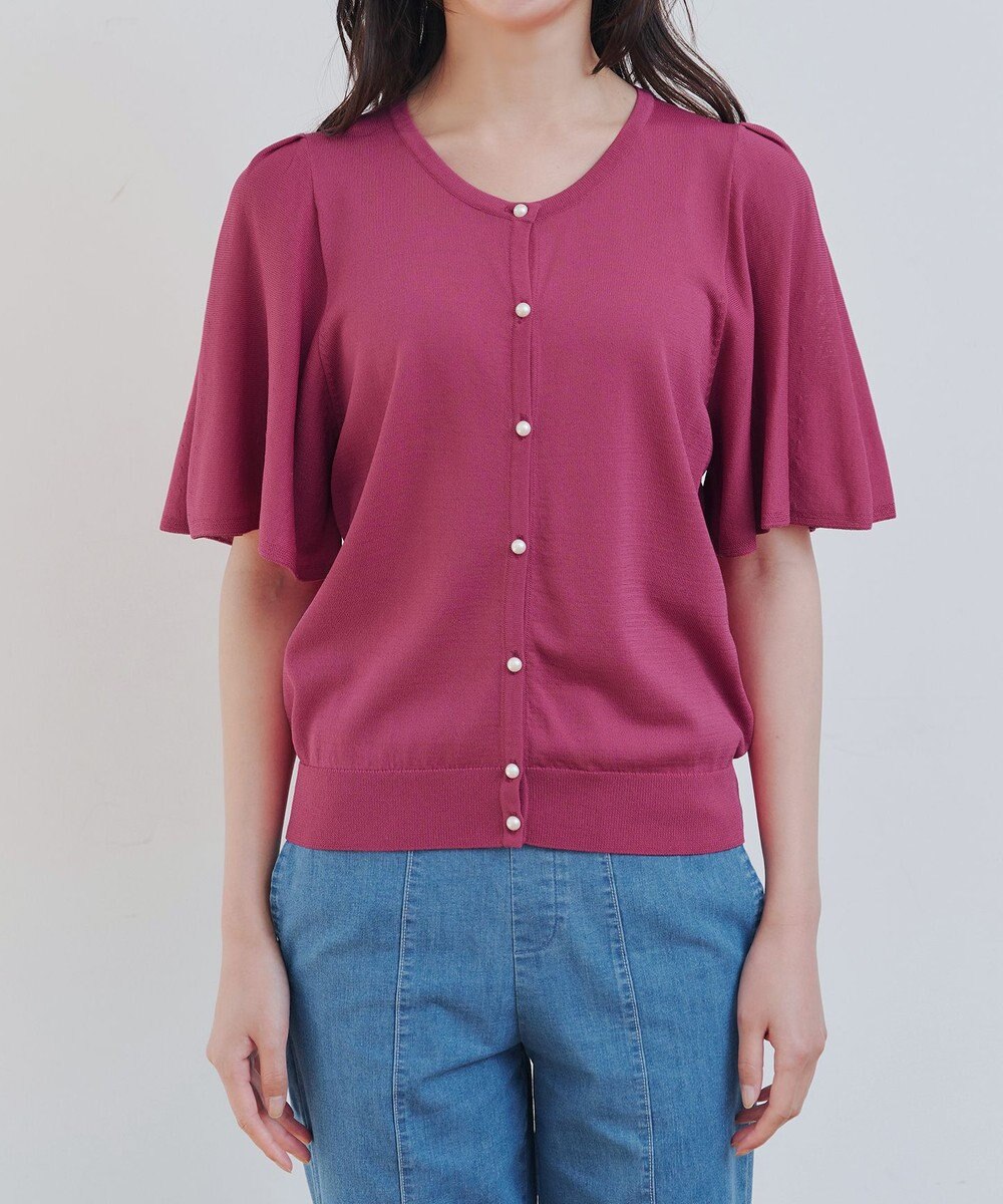 Tiaclasse 【洗える】フレアスリーブカーディガン 