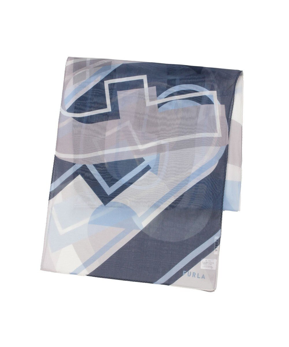 MOONBAT 【シルク100%】フルラ (FURLA) シルクシフォンロングスカーフ アーチロゴ 150cm×35cm 