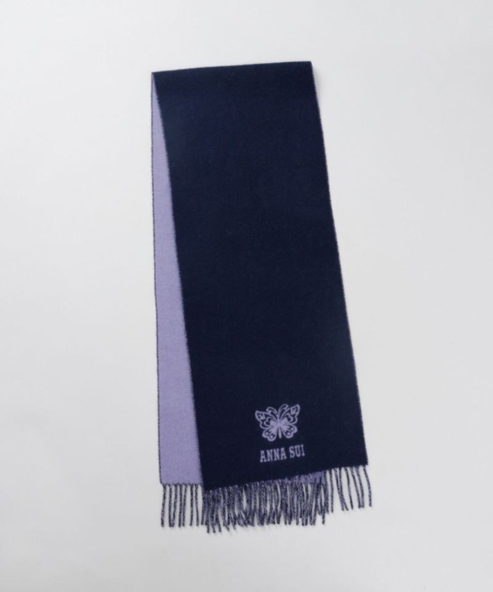 AURORA 【 ANNA SUI（アナ スイ）】ウールリバーシブルマフラー 