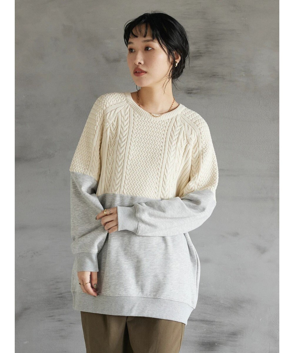 CRAFT STANDARD BOUTIQUE ニットドッキング裏毛プルオーバー 