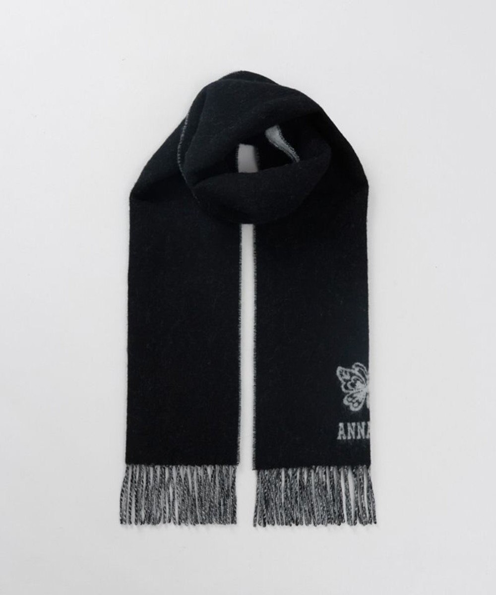 AURORA 【 ANNA SUI（アナ スイ）】ウールリバーシブルマフラー 