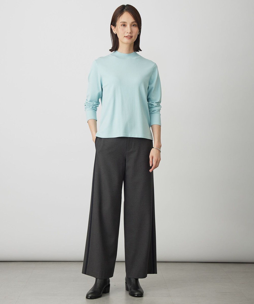 J.PRESS LADIES ジョーゼット裏起毛 ワイド パンツ 