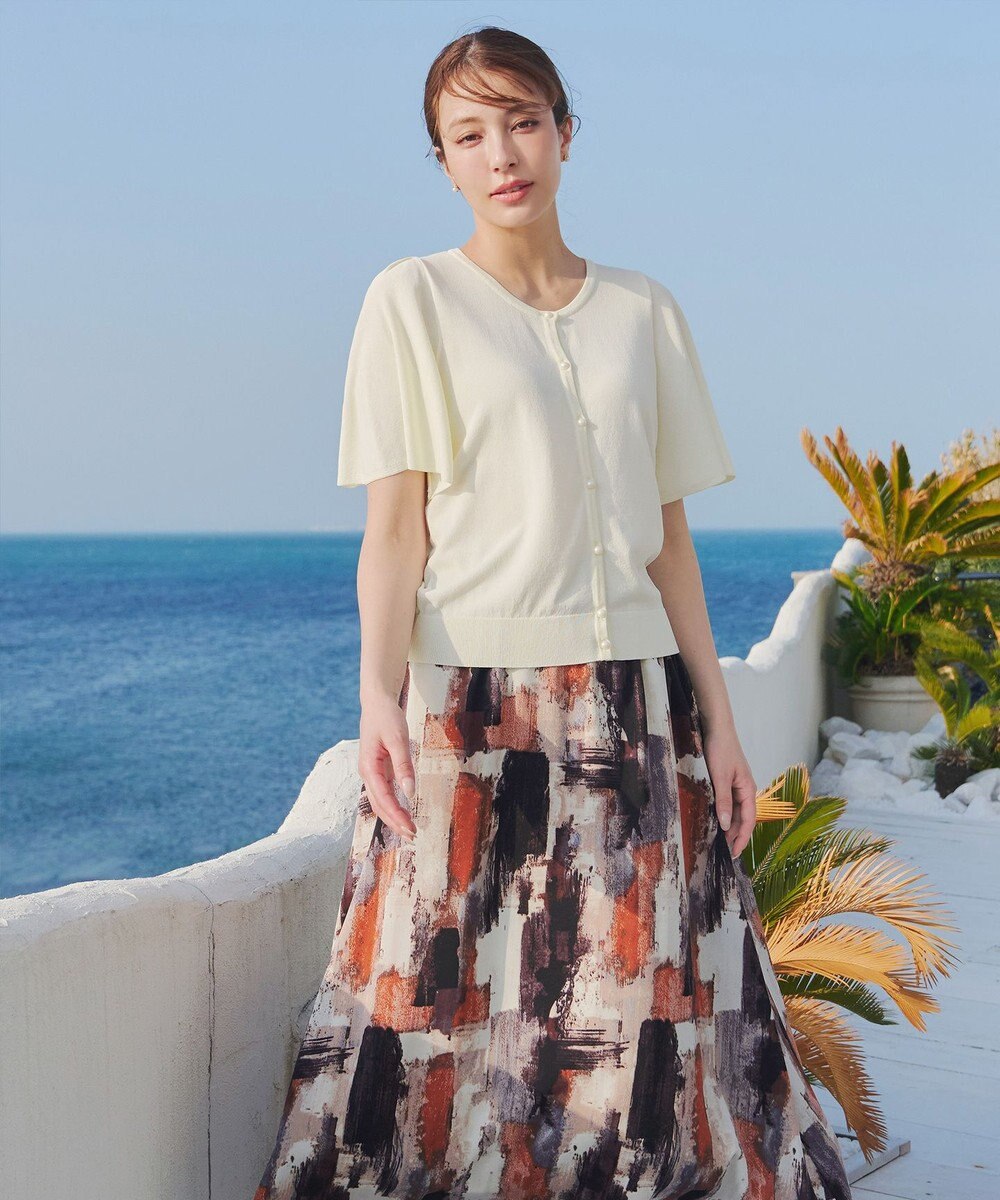 Tiaclasse 【洗える】フレアスリーブカーディガン 