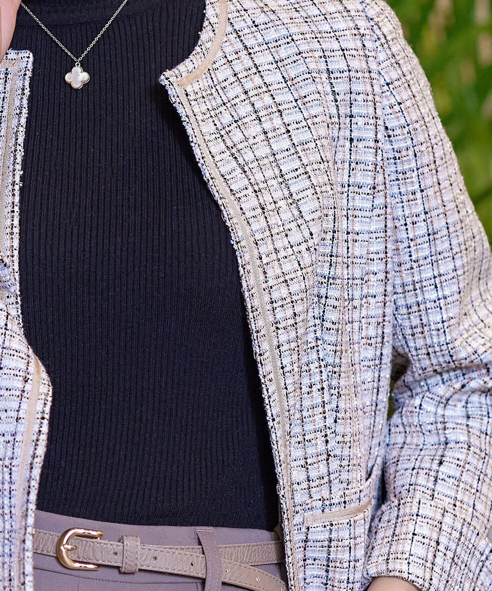 Tiaclasse ラメツイードジャケット 