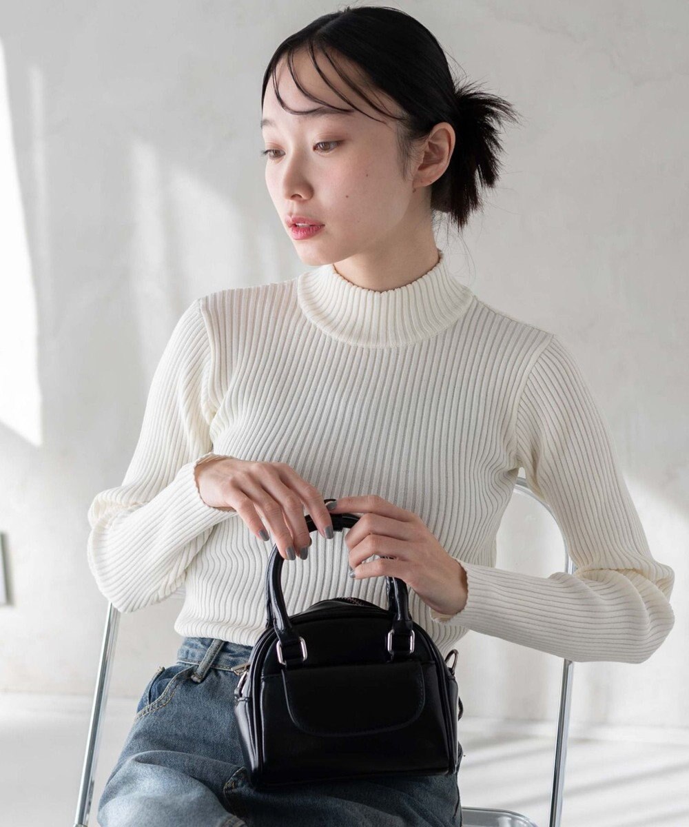 WEGO リブハイネックショートニット 